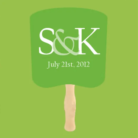 Green fan with a large S&K monogram and July 21st, 2012